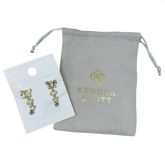 Kendra Scott Lily Mix 14K Gold Over Brass Linear Butterfly Earrings - 1.25” - Picture 1 of 3